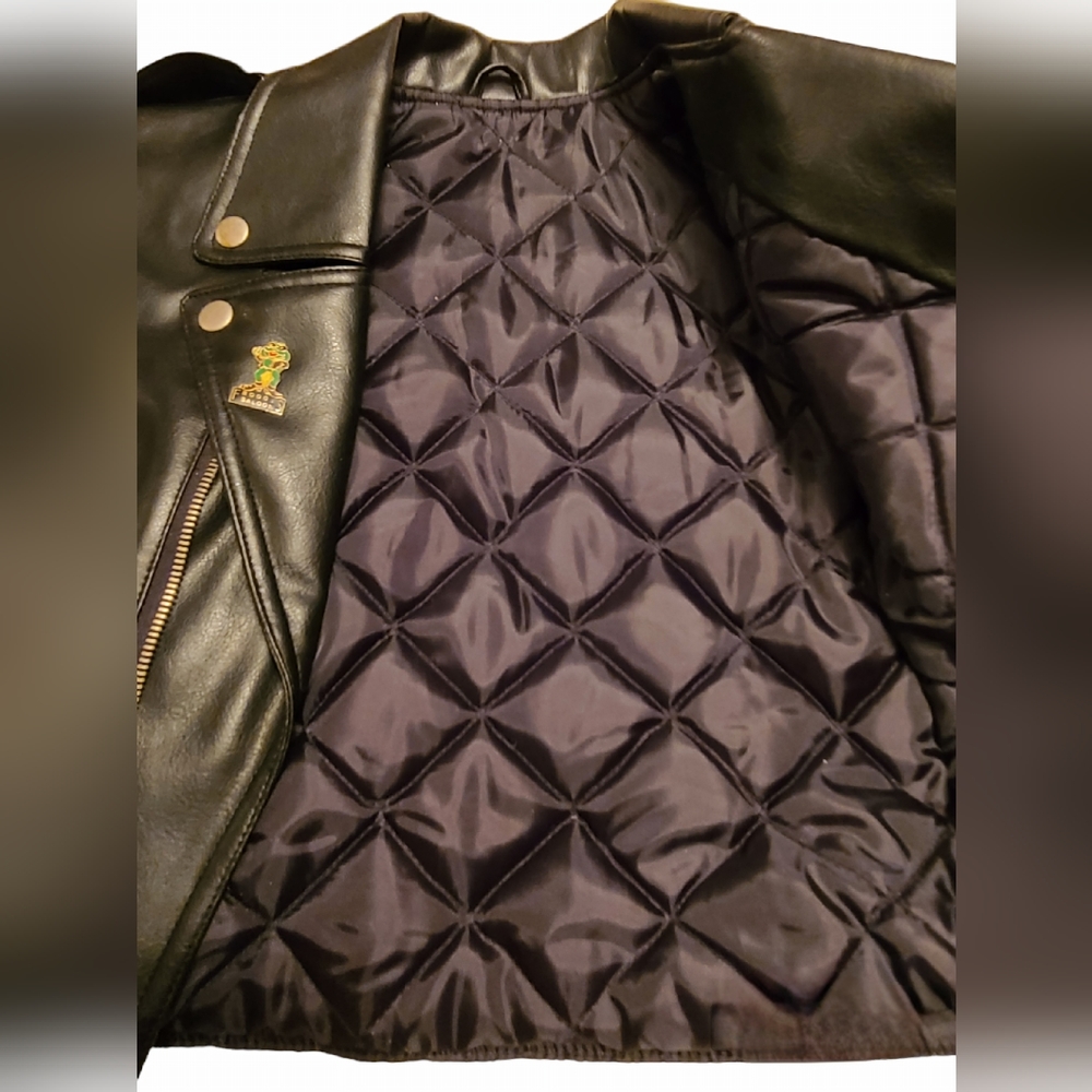 Black Childs size 7 leather coat - Picture 16 of 16